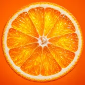The Orangeshots app icon: a glowing slice of orange.